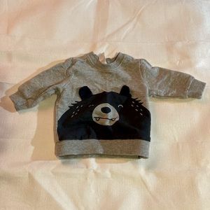 Carter’s Unisex Baby Gray Black Bear Sweater Size 0-3mo